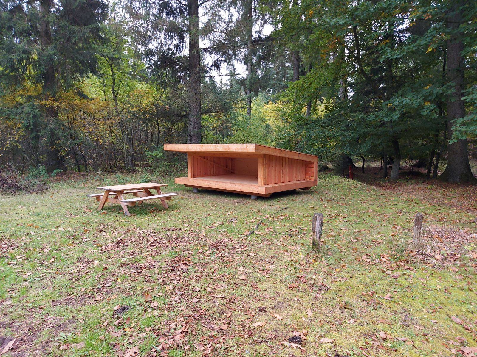 Billede af shelter Primitiv overnatningsplads med shelter ved Urhanevej i Kompedal Plantage – billede 3